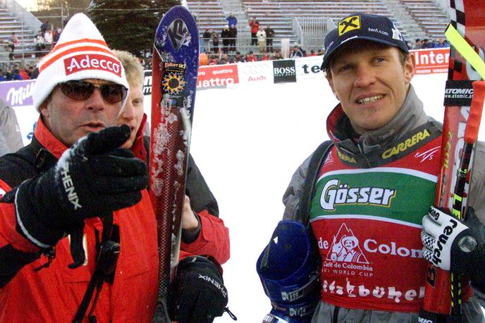 Toni sailer in Hermann Maier | Toni Sailer (na fotografiji v družbi Hermanna Maierja) se je posthumno znašel v središču novega škandala. | Foto Reuters