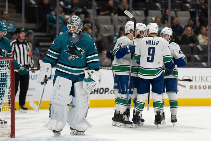 Vancouver Canucks je s kar 10:1 premagal San Jose Sharks. | Foto: Reuters