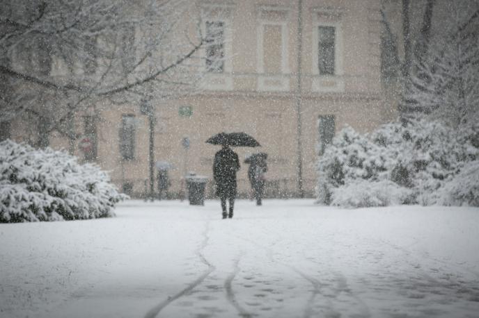 Sneg v Ljubljani. Sneženje. Promet. | Zapadlo bo od pet do deset centimetrov snega. | Foto Bojan Puhek