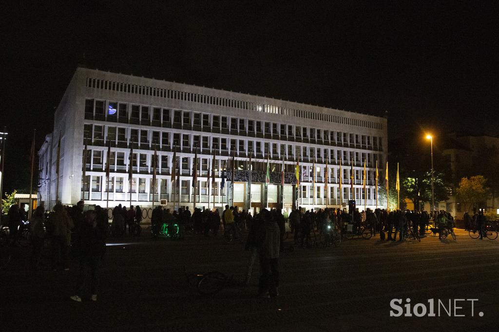 Protest kolesarjev 1. oktober 2021.