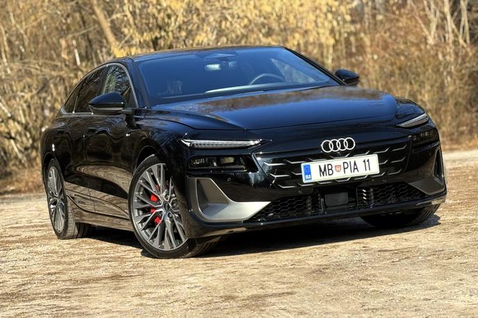 Audi A6 Q6 e-tron | Audi A6 e-tron sportback je vpadljiva limuzina z 800-voltne zasnove, ki so jo pri Audiju razvili skupaj s Porschejem.  | Foto Gregor Pavšič