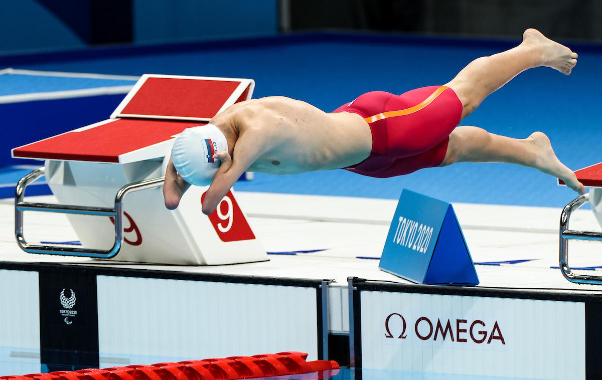 Tim Žnidaršič Svenšek | Tim Žnidaršič Svenšek je na paraolimpijskih igrah v Tokiu v svojem prvem nastopu danes tekmoval na 50 metrov delfin v kategoriji S6. | Foto Vid Ponikvar/Sportida