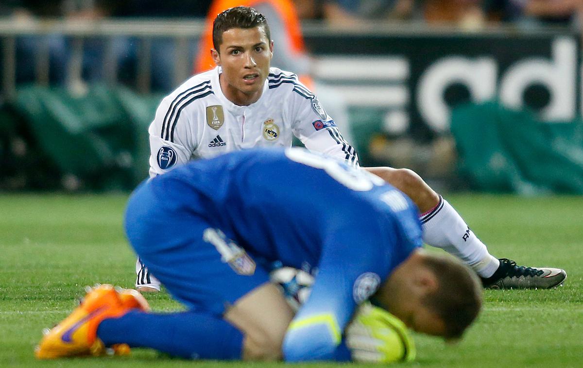 Cristiano Ronaldo, Jan Oblak | Cristiano Ronaldo ima lepe spomine na Jana Oblaka in še lepše na Atletico Madrid. | Foto Vid Ponikvar