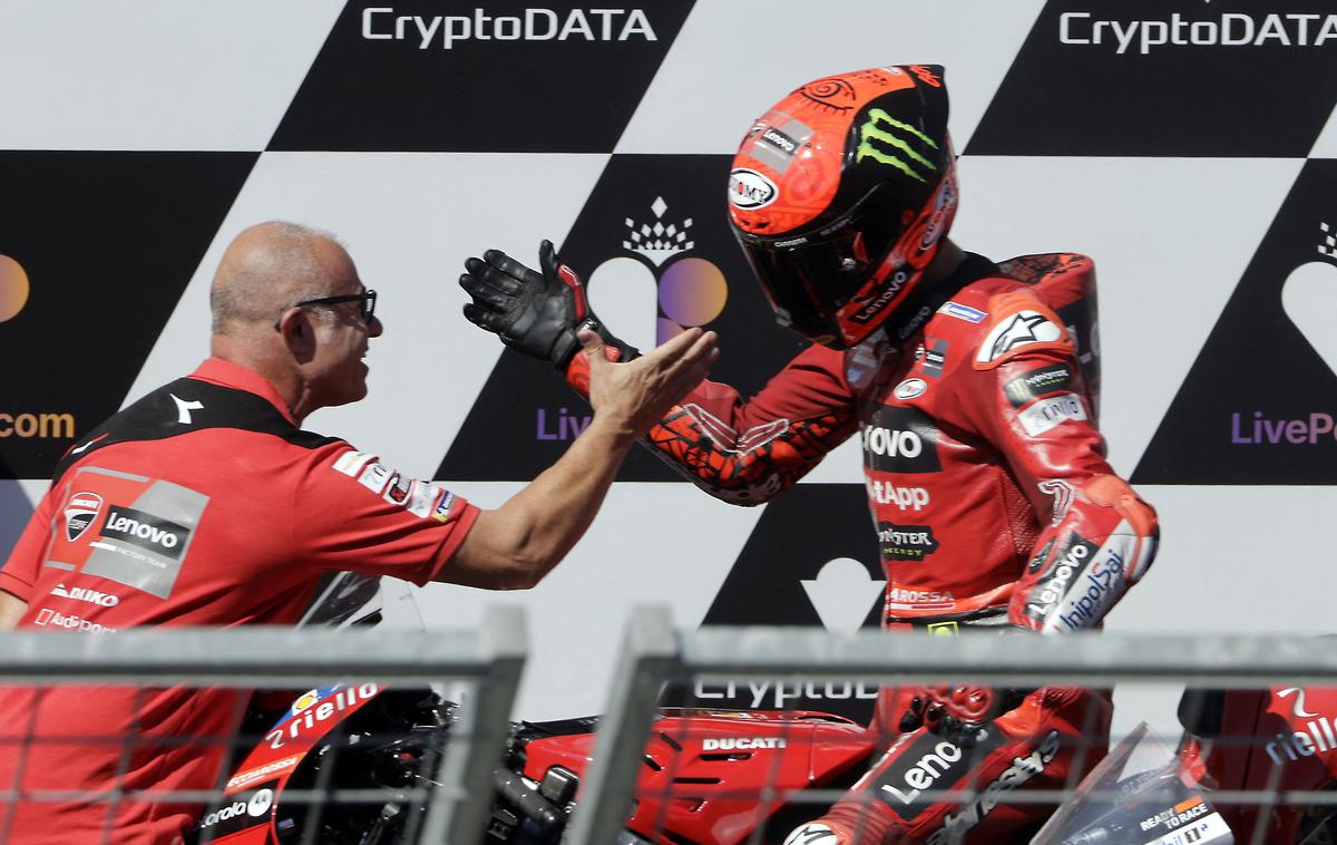 Francesco Bagnaia | Francesco Bagnaia je zmagal še drugič po sobotni sprinterski dirki.  | Foto Reuters