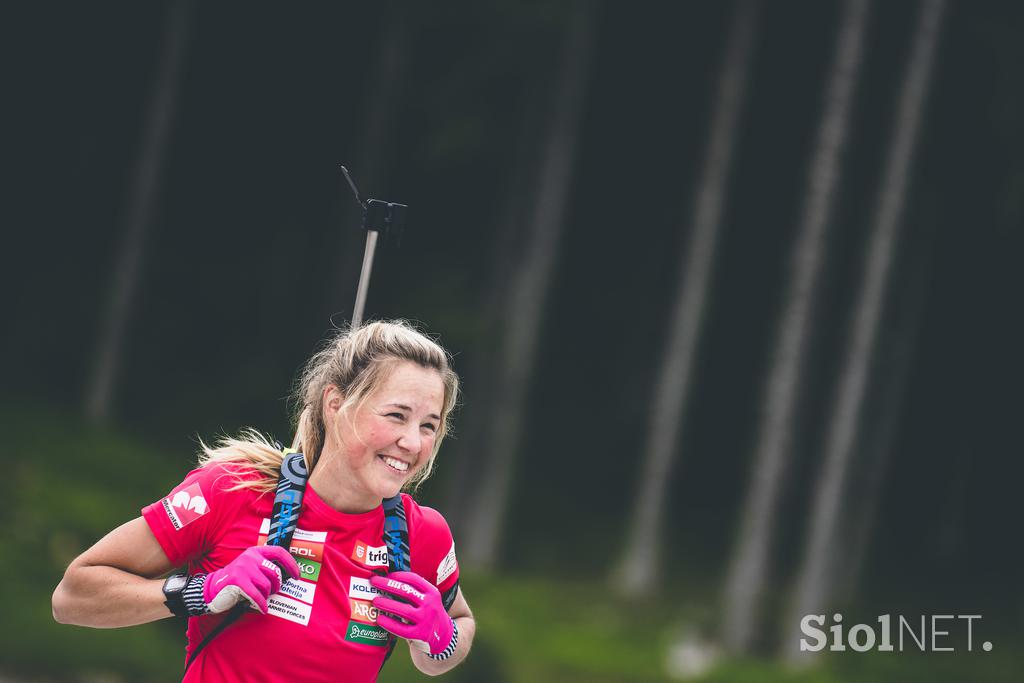 trening biatlon streljanja Anamarija Lampič