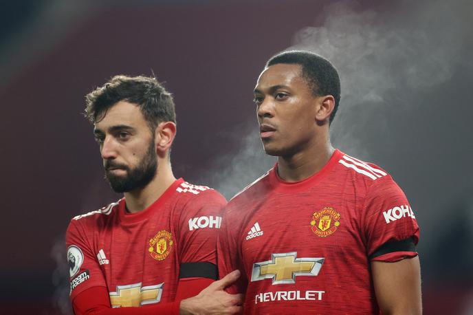 Anthony Martial, Bruno Fernandes | Martial bo izpustil sobotni finale. | Foto Reuters