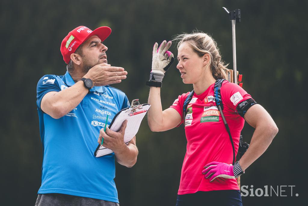 trening biatlon streljanja Anamarija Lampič Ricco Gross