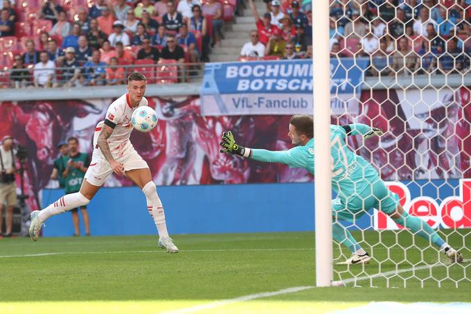 Šeškov Leipzig je v novo sezono vstopil s tremi zaporednimi zmagami. Eno v pokalu in dvema v prvenstvu. Slovenski napadalec je prispeval zadetek in dve podaji. | Foto: Guliverimage