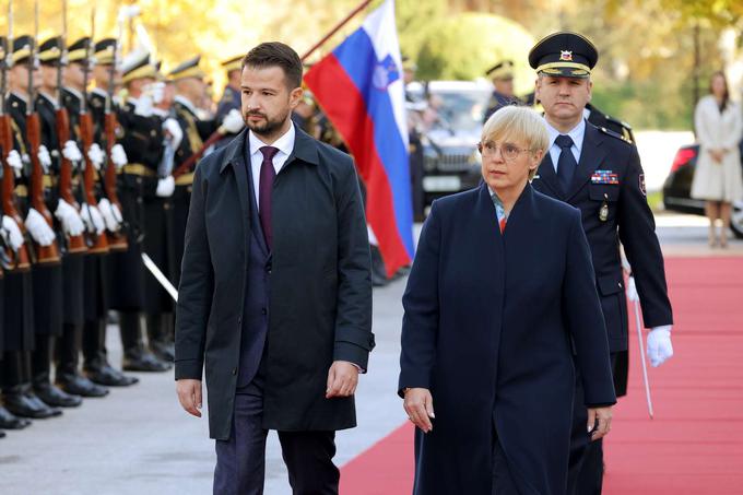 Da je Slovenija prijateljica in zaveznica Črne gore, je poudaril tudi Milatović, ki je ob tem spomnil, da je bila ravno Slovenija tista, ki je prva odprla veleposlaništvo po tem, ko je Podgorica razglasila neodvisnost. | Foto: Matic Prevc/STA