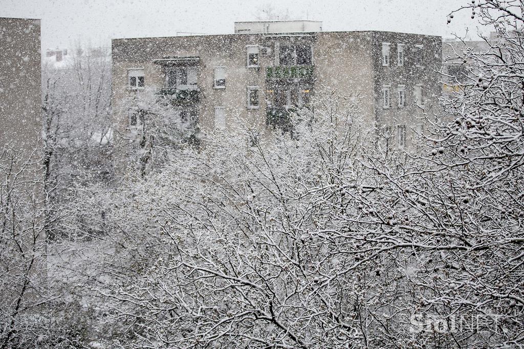 Sneg sneženje Ljubljana