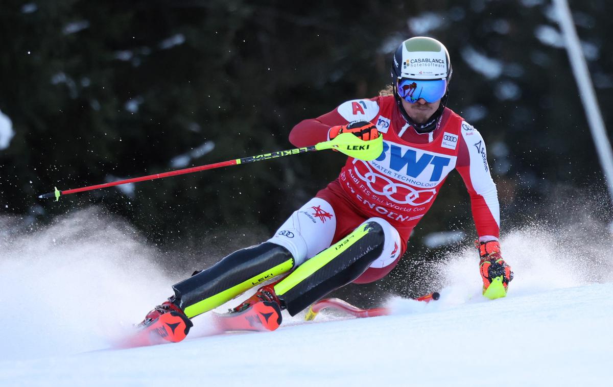 Wengen Manuel Feller | Manuel Feller je še drugič zapored v finalu zmago "ukradel" Norveški. | Foto Reuters