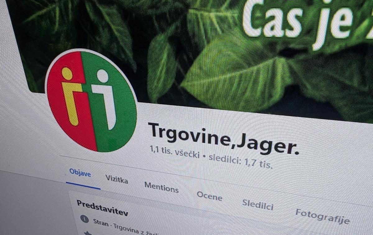 Trgovine Jager prevara | Lažen profil trgovske verige Jager na Facebooku ima v imenu vejico in piko, obenem pa ima tudi kar desetkrat manj sledilcev od prave uradne strani slovenskega trgovca na družbenem omrežju. | Foto Matic Tomšič