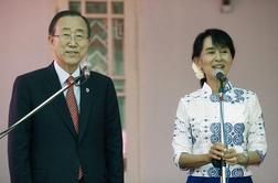 Ban Ki Moon se je sestal z Aung San Suu Kyi