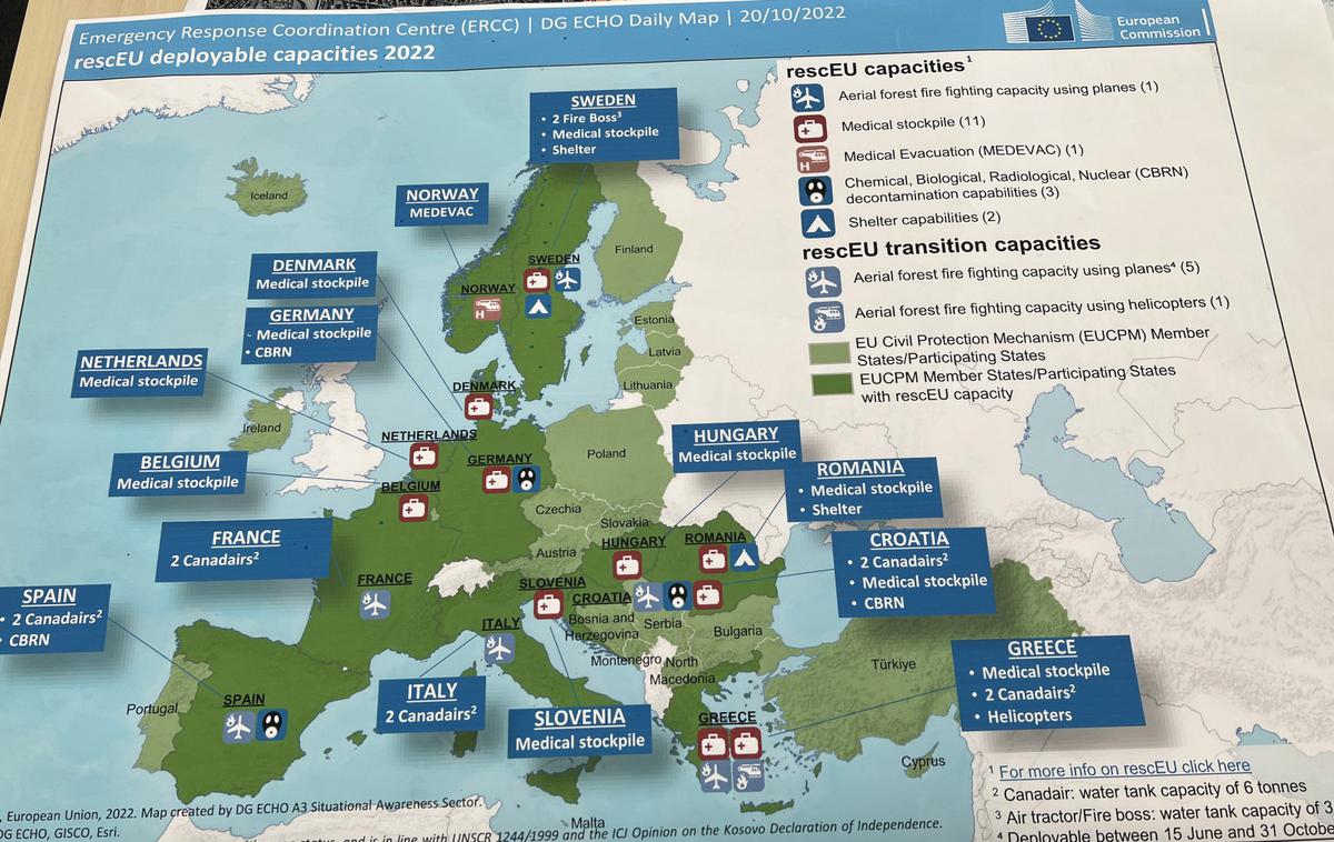 rescEU | Poleg Slovenije so zmogljivosti vzpostavile Hrvaška, Poljska, Španija, Švedska in Turčija. Vse države zagotavljajo začasno nastanitev za devet tisoč ljudi, so pojasnili na upravi. | Foto STA