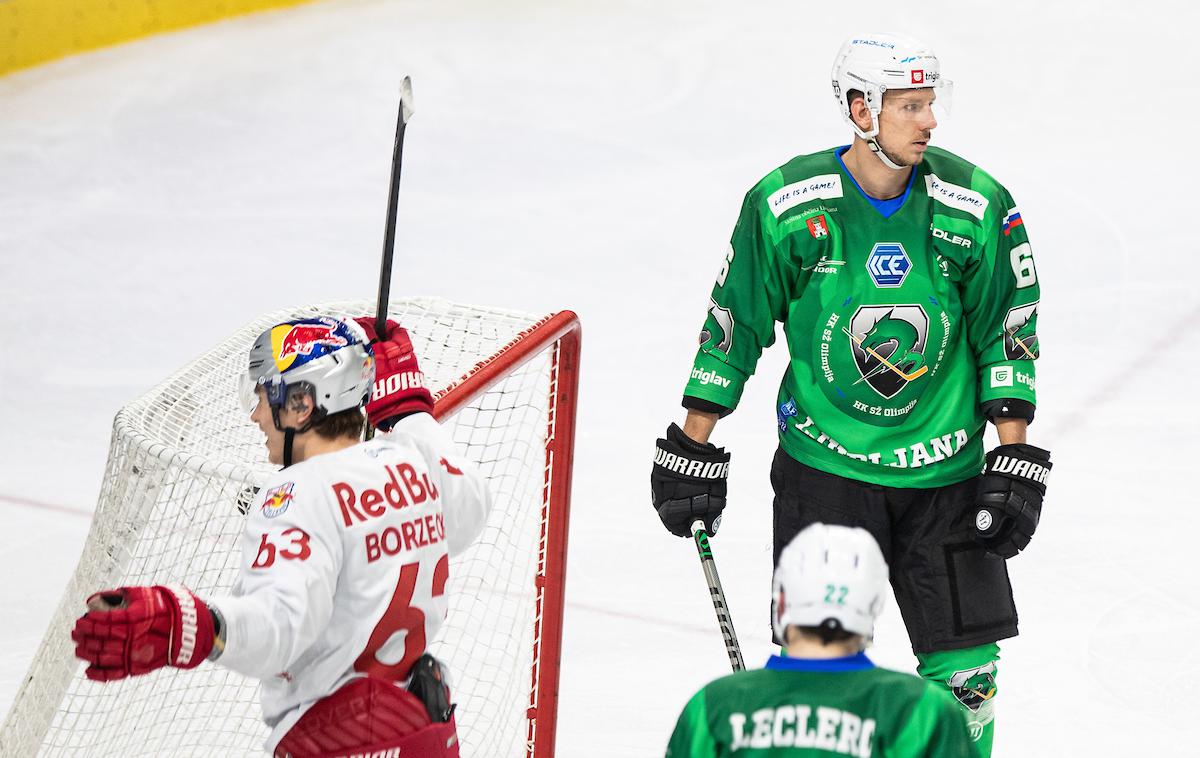 HK Olimpija Red Bull Salzburg | Hokejisti Olimpije so doživeli najhujši poraz v sezoni, rdeči biki iz Salzburga so jih v Hali Tivoli premagali s 7:2. | Foto Grega Valančič/Sportida