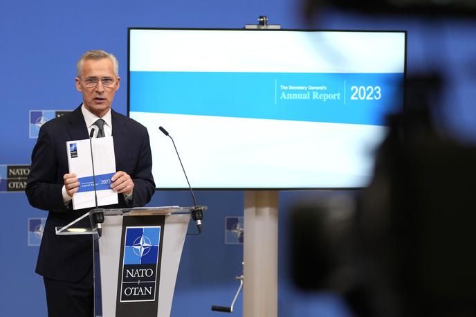 Jens Stoltenberg | Generalni sekretar Nata Jens Stoltenberg na predstavitvi letnega poročila za leto 2023. | Foto Guliverimage