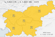 Arso Slovenija, oranžno opozorilo