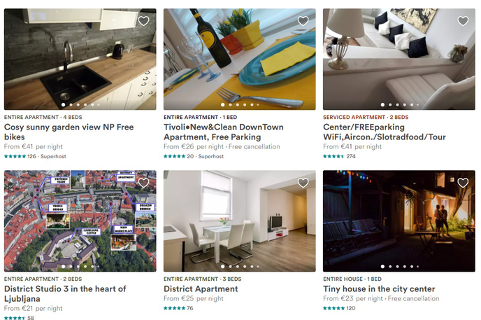 Airbnb Ljubljana | Foto printscreen