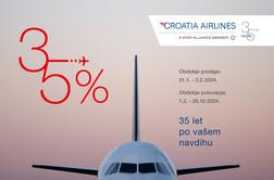 35-odstotni popust ob 35-letnici Croatia Airlines!