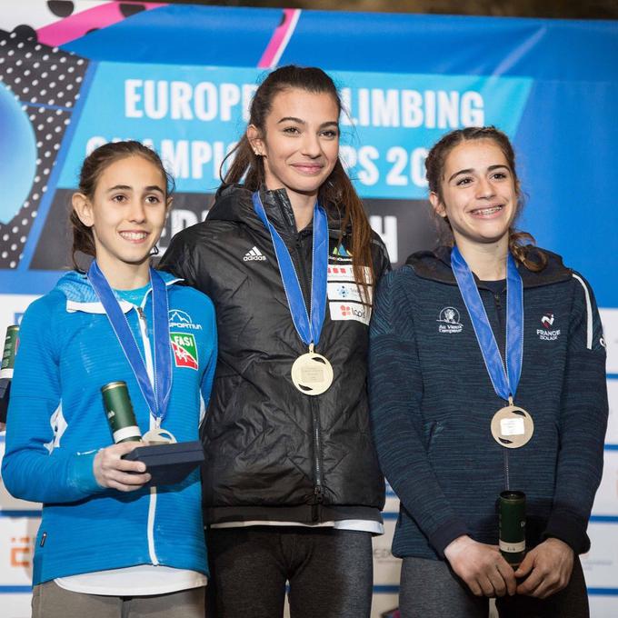 Italijanka Laura Rogora, ki si je oktobra na EP v težavnosti delila zmagovalni oder z Lučko Rakovec, je že uvrščena na olimpijske igre v Tokiu prihodnje leto. | Foto: 