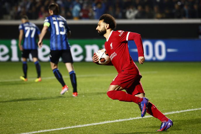 Mohamed Salah, Liverpool | Mohamed Salah je v sedmi minuti zatresel mrežo Atalante po strelu z bele točke. To je bil edini gol na tekmi, v polfinale je tako napredovala Atalanta. | Foto Reuters