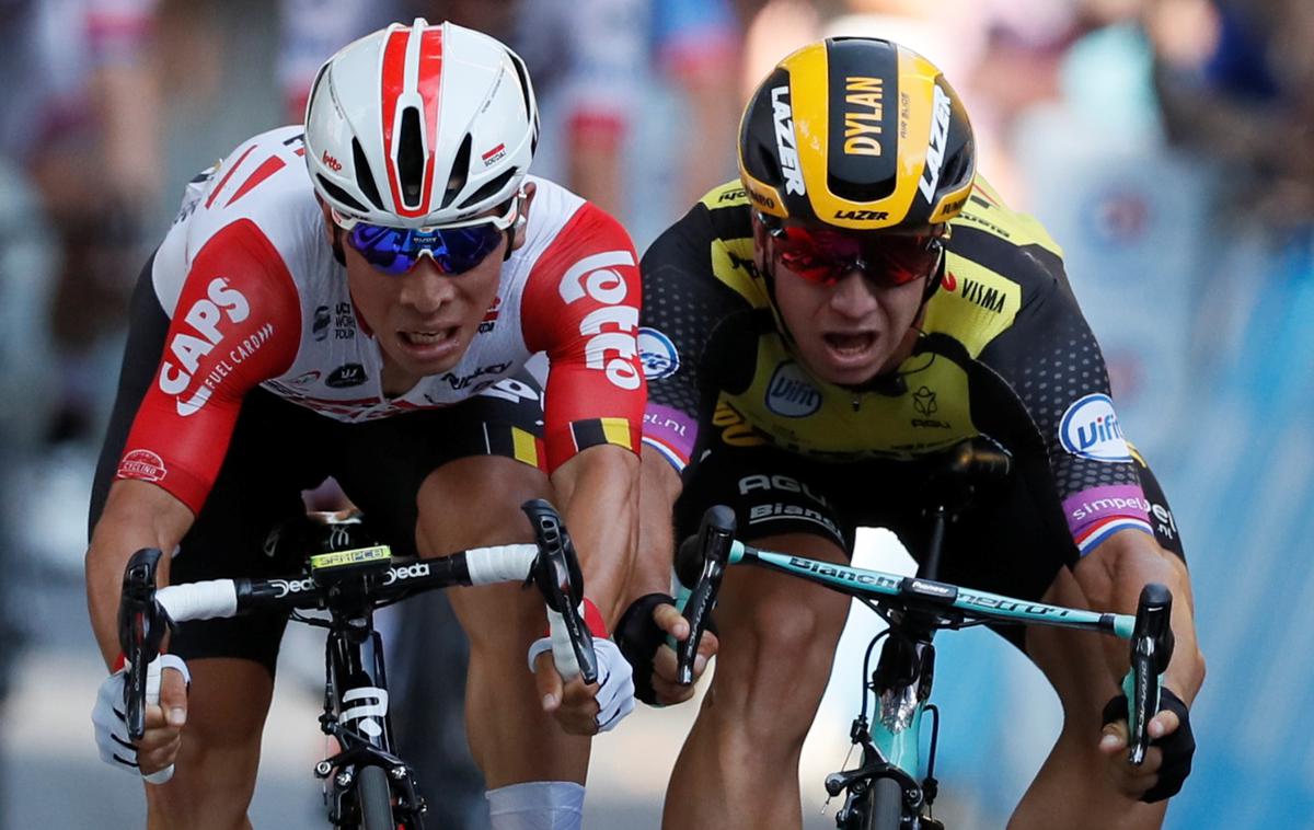 Caleb Ewan Dylan Groenewegen | Dylan Groenewegen (desno) se vrača. | Foto Reuters