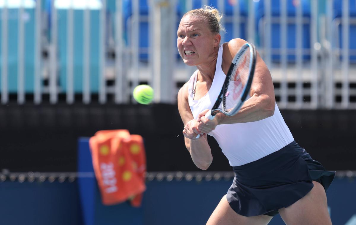 Kaia Kanepi | Estonka Kaia Kanepi je prvi niz proti Maryni Zanevski dobila, nato pa je Belgija dvoboj predala. | Foto Guliverimage