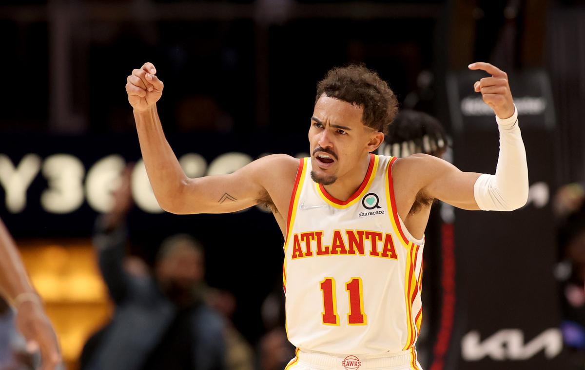 Trae Young | Trae Young je že v prvem polčasu dosegel kar 27 točk. | Foto Reuters