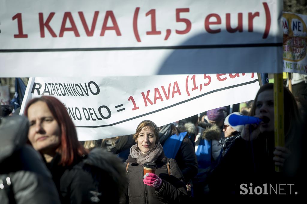 protest stavka Ljubljana Sviz