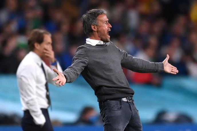 Italija : Španija, polfinale Euro 2020 | Luis Enrique s Španijo zapušča Euro. V polfinalu je v napetem dvoboju izgubil z Italijo. | Foto Reuters