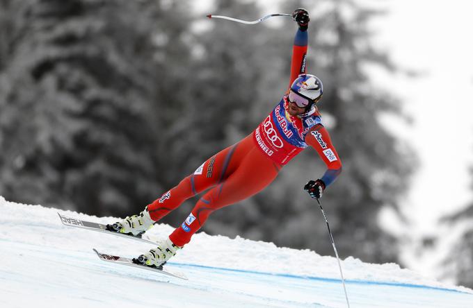 Norvežan Aksel Lund Svindal je bil tokrat osmi, a je vodilni v skupnem smukaškem seštevku. | Foto: Reuters