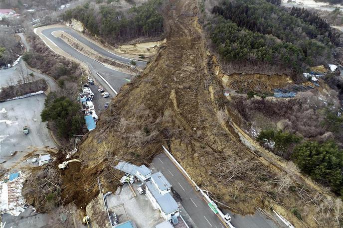 Potres Japonska | Potres je poškodoval praktično vse dirkališče, največ škode pa je povzročil plaz, ki se je sprožil tik nad samim dirkališčem. | Foto Keisuke35_BKT (Twitter)