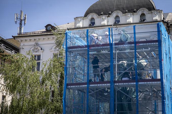 Obnova Prešernovega spomenika. | Foto: Ana Kovač