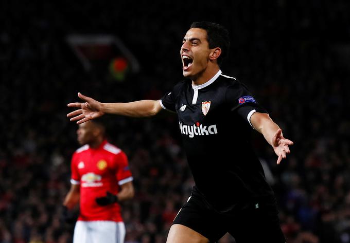 Wissam Ben Yedder je na Old Traffordu zabil dva gola. Skupaj jih je v ligi prvakov zbral že osem. | Foto: Reuters