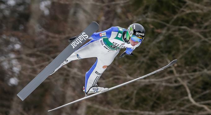 Domnov prvi polet na letalnici - lani v Oberstdorfu. | Foto: Sportida