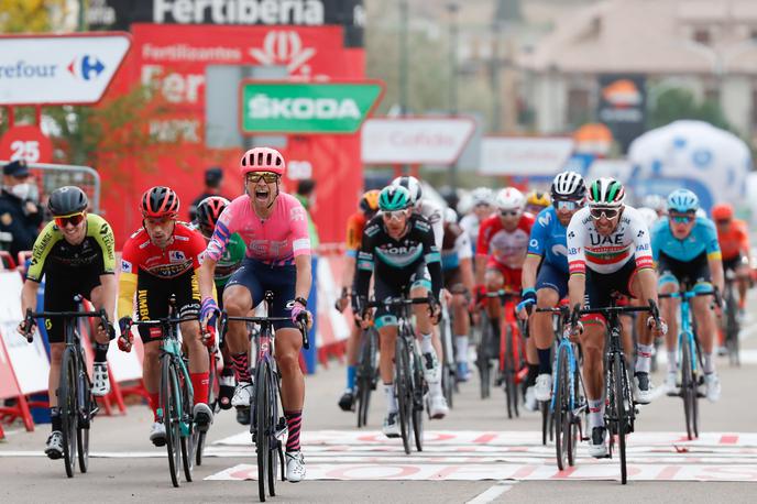 Vuelta20: 16. etapa Primož Roglič Magnus Cort Nielsen | Primož Roglič ima pred predzadnjo etapo Vuelte 45 sekund prednosti pred Richardom Carapazom. | Foto Luis Angel Gomez ©PHOTOGOMEZSPORT2020