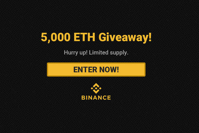 Binance | Kliki na takšne povezave vodijo do nevarnih spletnih strani, kjer je mogoče v hipu izgubiti privarčevane kriptovalute. Velika večina prevar se pojavlja na Twitterju, ki pa do zdaj še ni ukrepal. | Foto Matic Tomšič / Posnetek zaslona