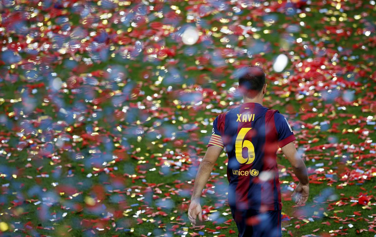 Xavi | Legenda Barcelone Xavi pri 39 letih končuje kariero profesionalnega nogometaša. Prestopil bo med trenerje. Bo tako uspešen kot Pep Guardiola? | Foto Reuters