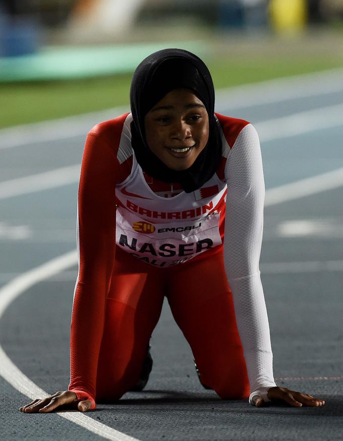 Za Bahrajn je sprva tekla v burki. | Foto: Getty Images