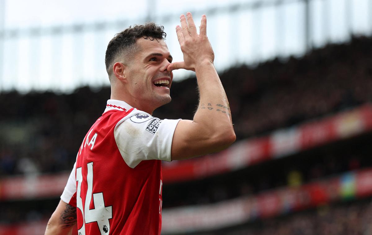 Arsenal  Granit Xhaka |  Granit Xhaka je na začetku drugega polčasa zabil za 3:0. | Foto Reuters