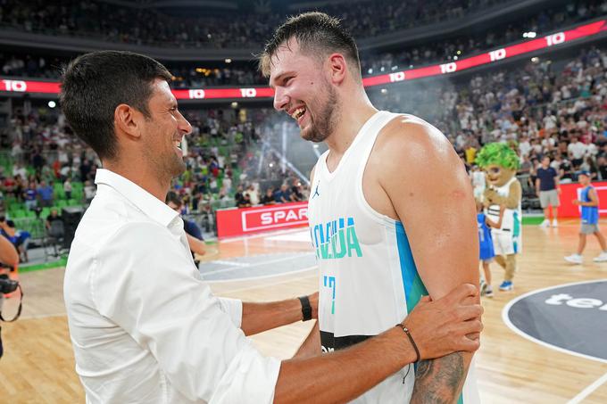 Novak Đoković in Luka Dončić sta se spoznala leta 2022 v Ljubljani, ko si je srbski teniški as ogledal spektakel med Slovenijo in Srbijo.  | Foto: www.alesfevzer.com