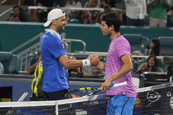 Grigor Dimitrov | Grigor Dimitrov je v četrtfinalu spektakla v Miamiju pristrigel krila Carlosu Alcarazu. | Foto Guliverimage