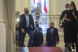 Predsednik vlade Janez Janša s predsedniki vlad Višegrajske skupine.