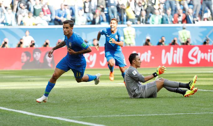 Philippe Coutinho je z dvema zadetkoma najboljši strelec Brazilije na SP 2018. | Foto: Reuters