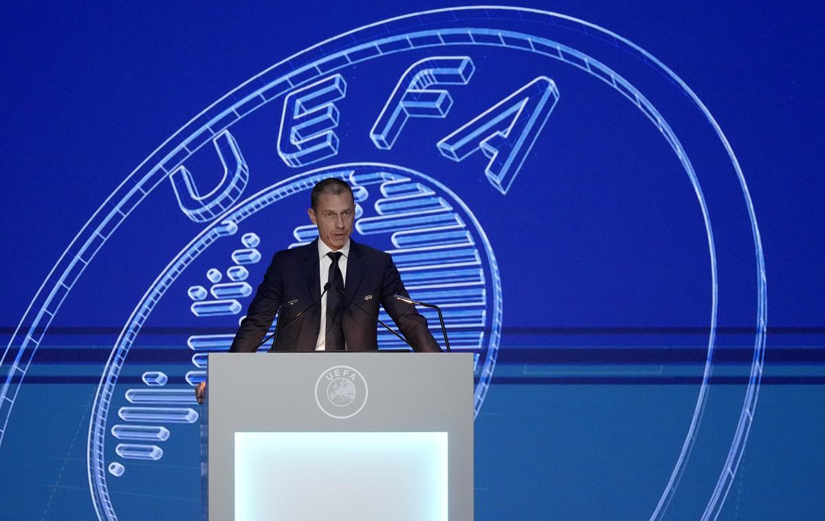 Uefa Aleksander Čeferin | Slovenski ljubitelji nogometa bi lahko prihodnje leto spremljali svoje ljubljence na velikem tekmovanju v Nemčiji. Euro 2024 bo potekal od 14. junija do 14. julija. | Foto Guliver Image