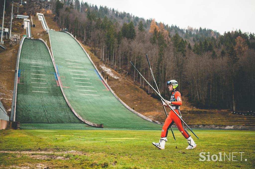 Skakalci trening Planica