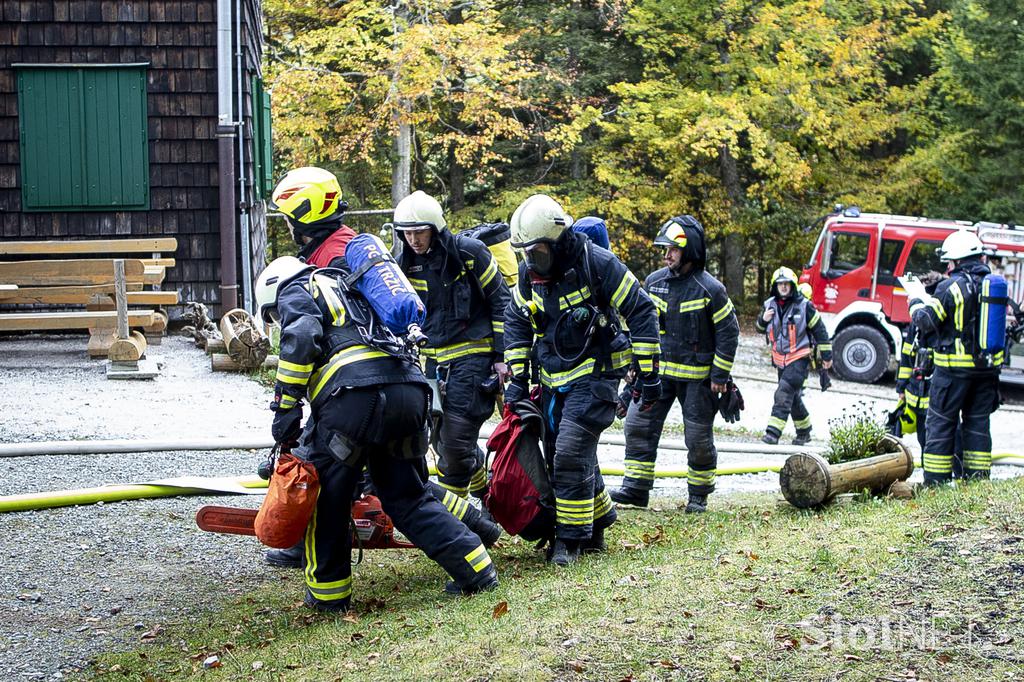 Gasilska vaja na domu pod Storžičem