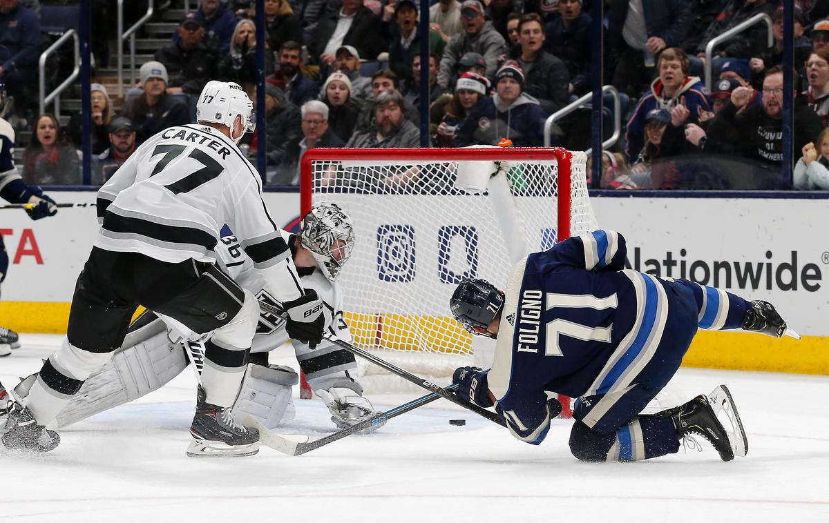 KIngs Columbus | Los Angeles Kings Anžeta Kopitarja so po podaljšku s 3:2 izgubili proti Columbusu. | Foto Reuters