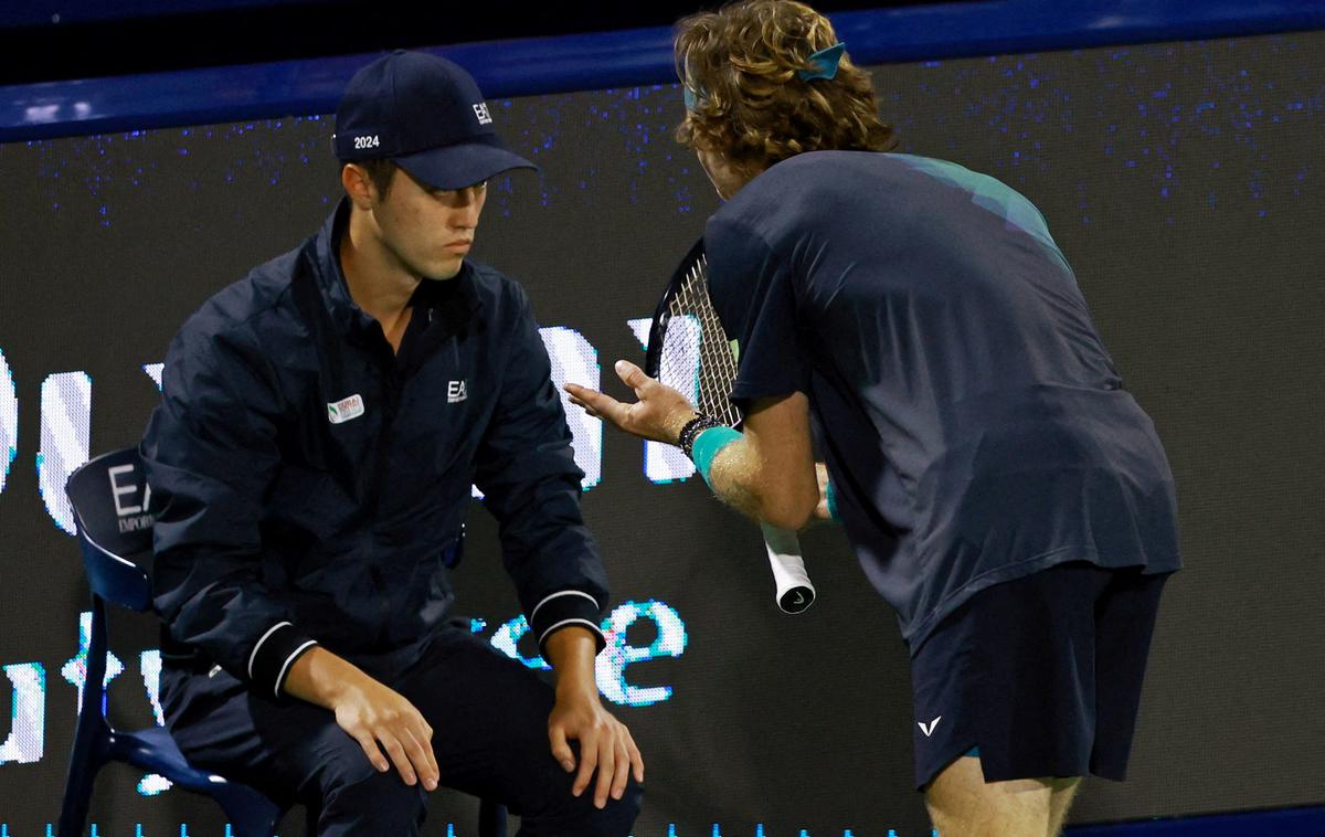 Andrej Rubljov | Andrej Rubljov bo po diskvalifikaciji na turnirju serije ATP v Dubaju vendarle prejel denarno nagrado in točke za računalniško lestvico. | Foto Reuters