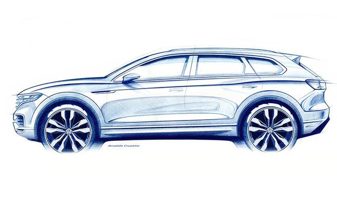 Prva uradna skica nove generacije volkswagen touarega. | Foto: Volkswagen